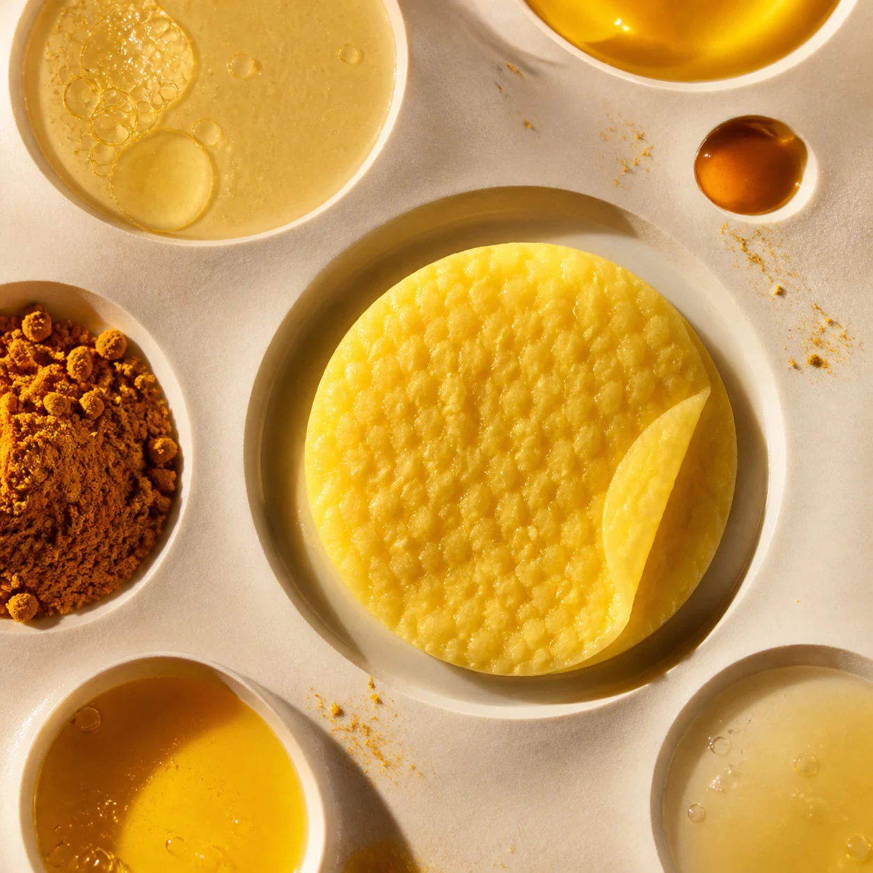 Turmeric, serum, and LTEPSKA yellow pad ingredient composition